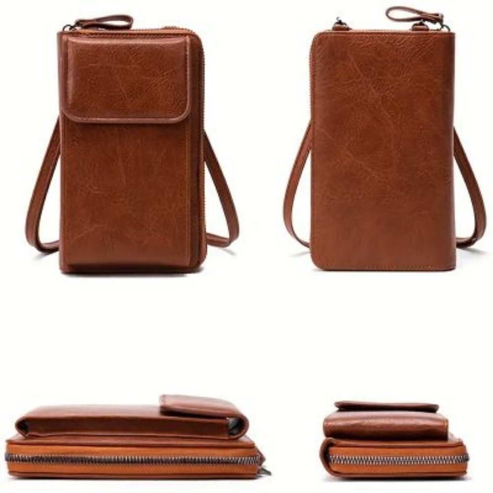 All-Match Zipper Shoulder Bag, Trendy Solid Color‎ Phone Bag, Versatile Purse - Picture 7 of 11